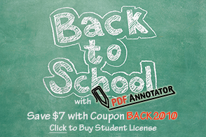 Back to School with PDF Annotator - Save $7 with Coupon BACK2010