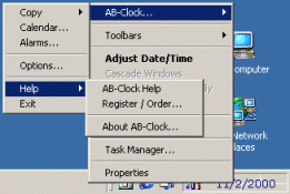 AB-Clock - Clock. Calendar. System Monitor. Alarms. More. - AB-Clock Menu